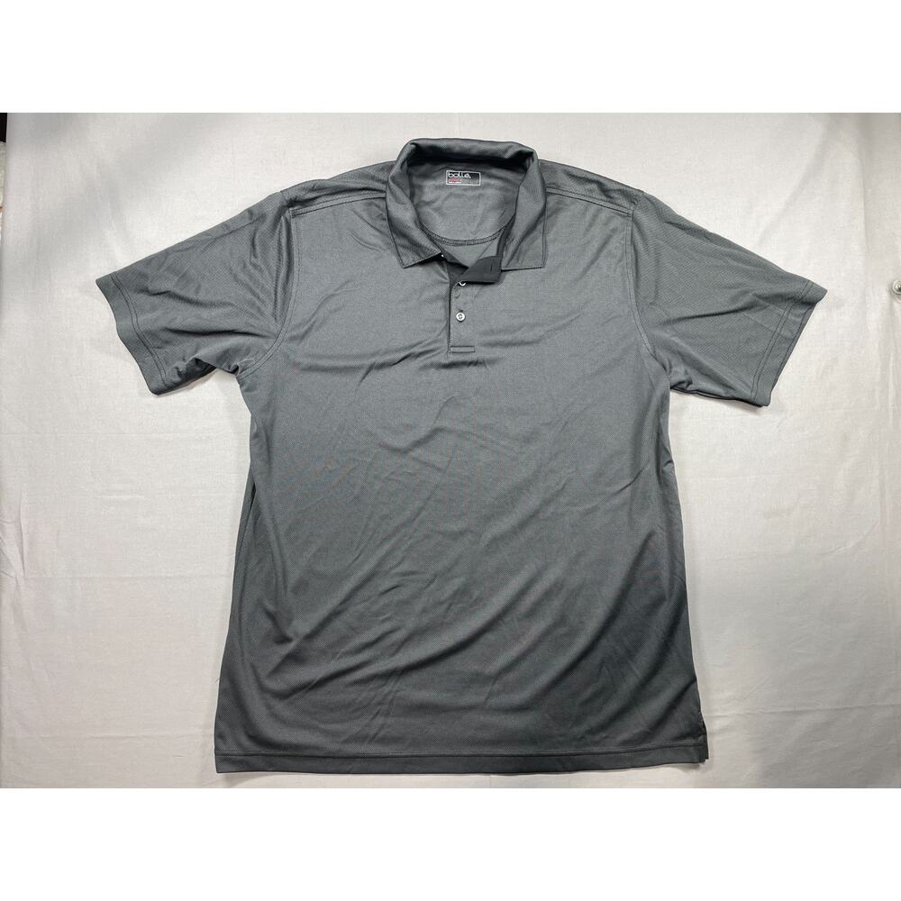 Bolle Men's Gray & Black Short Sleeve Collared Polo Golf Tee Shirt Size X Large